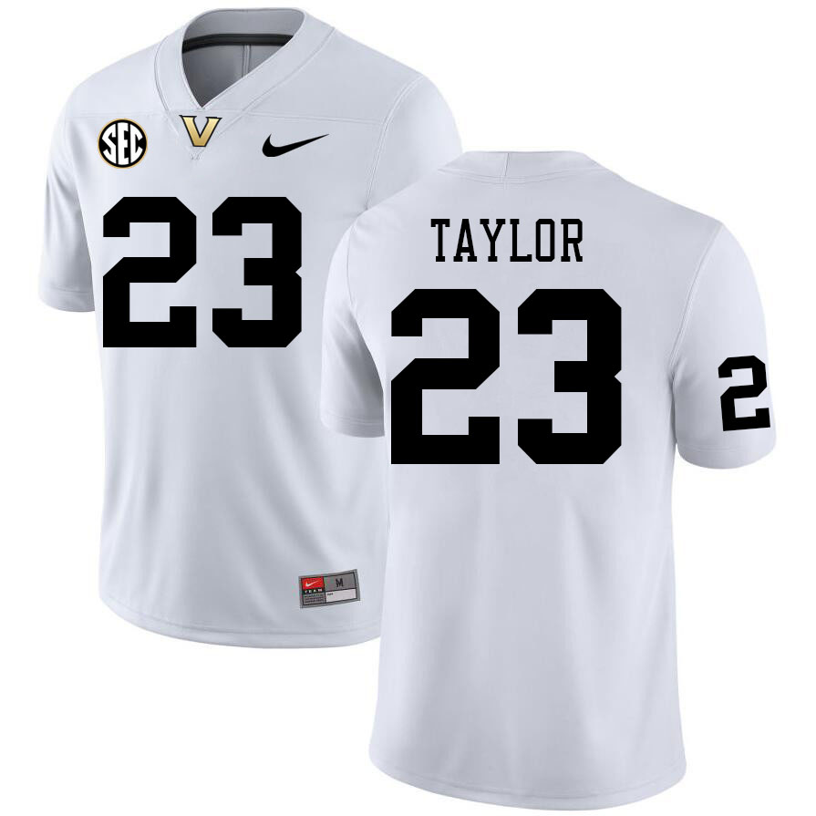 Vanderbilt Commodores #23 Kolbey Taylor College Football Jerseys Stitched Sale-White